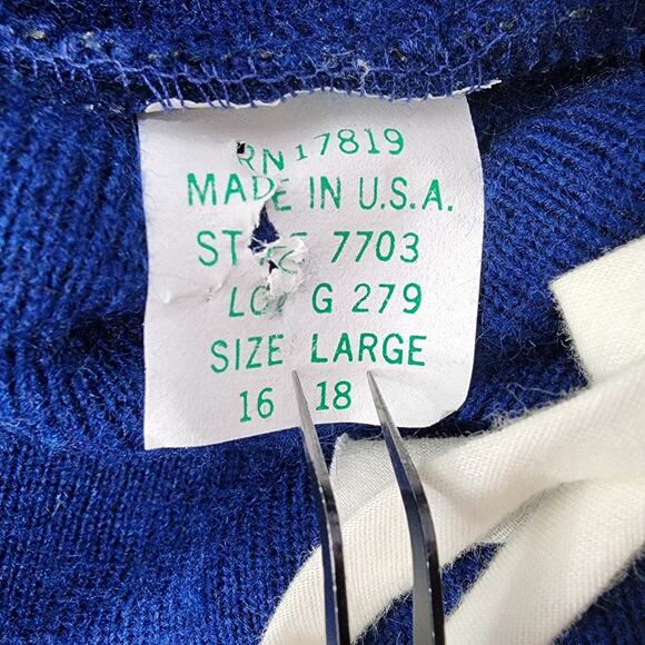 Vintage 70s Kingly Faux Fur Furry Long Wrap Robe Size L 16/18 Royal Blue Pockets - Picture 7 of 11